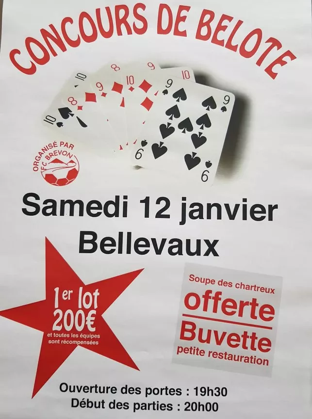 Bellevaux - soirée belote 2019 du FC Brevon
