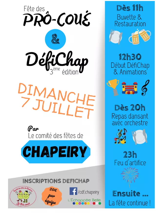 Chapeiry -fête de des "Pro Coués" et" DéfiChap"/3ème édition