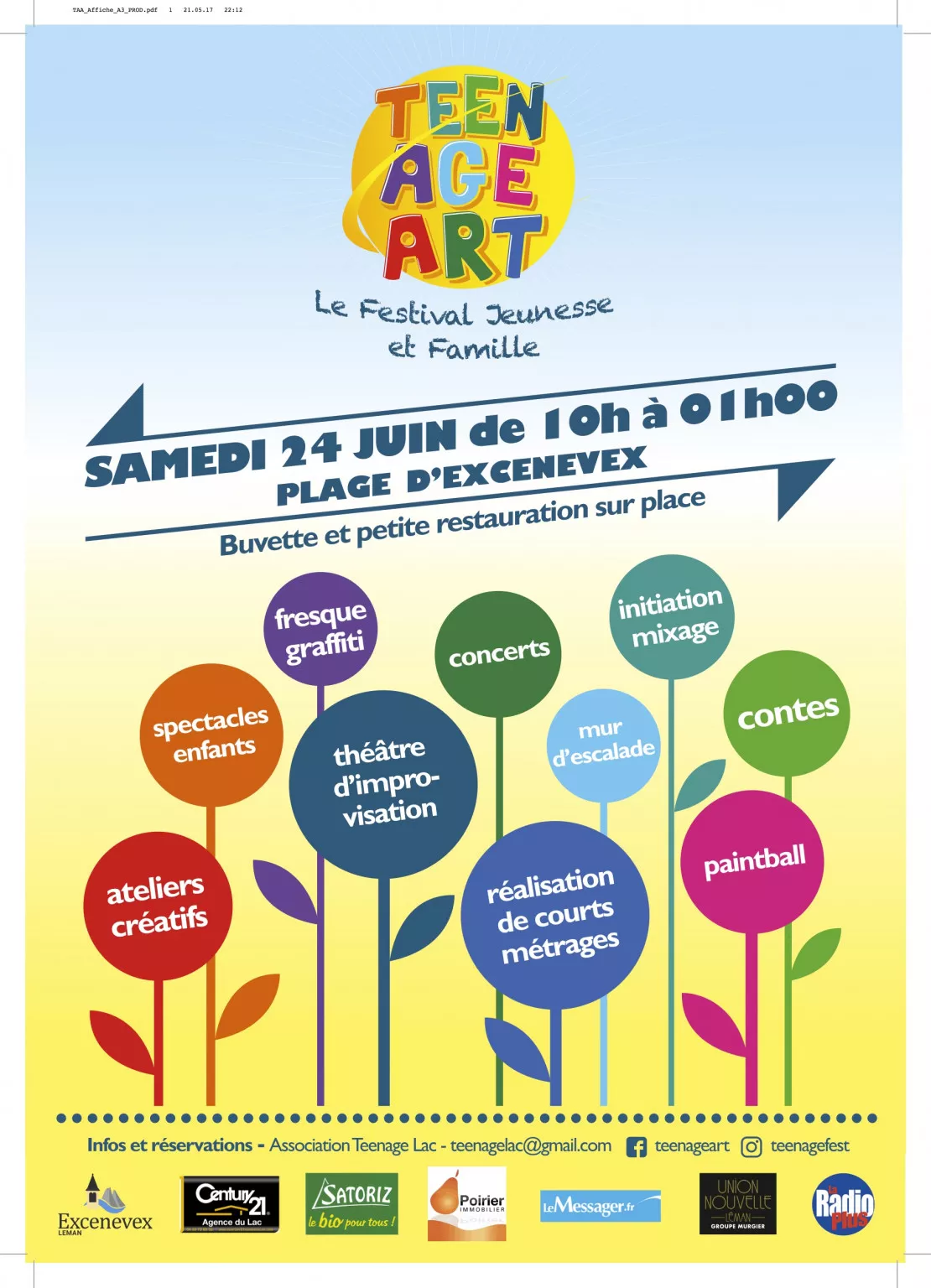 PARTENAIRE : Festival Jeunesse et Famille TEEN AGE ART à la Plage d'Excenevex