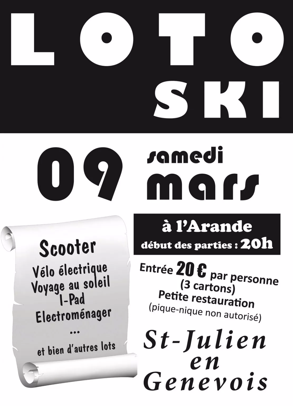 Super Loto du SkiClub de Saint Julien