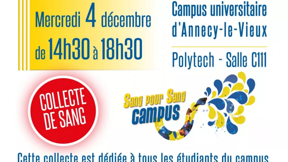 Annecy-le-Vieux - collecte de sang dédiée aux étudiants