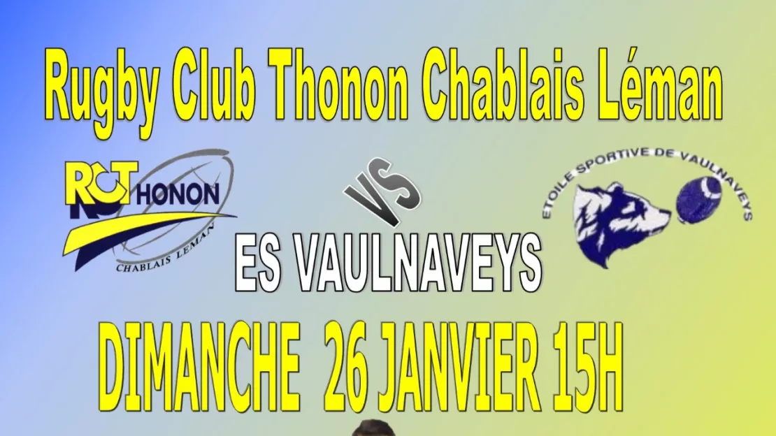 PARTENAIRE - Thonon : match de rugby du Rugby-Club Thonon Chablais Léman