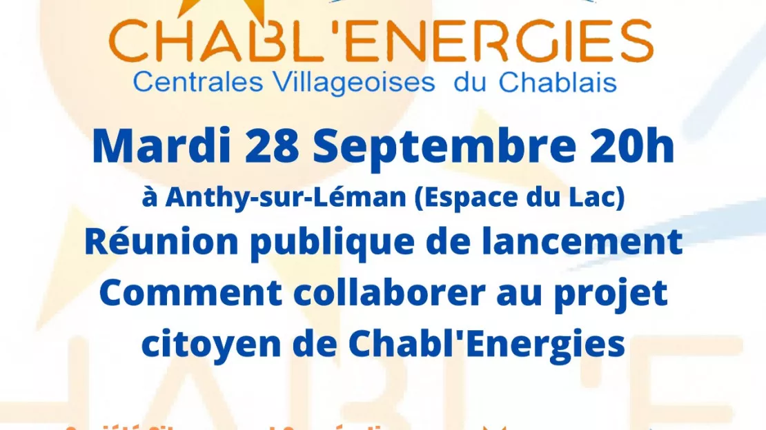Anthy-sur-Léman - réunion de lancement de la Société Citoyenne CHABL'ENERGIES