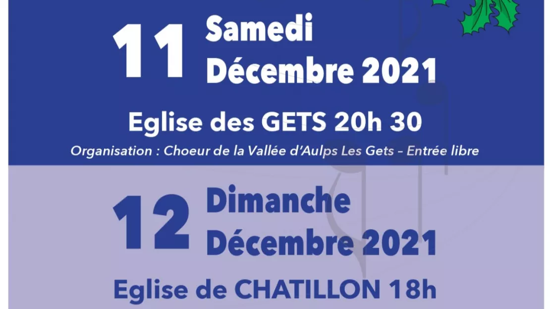 Les Gets/Châtillon-sur-Cluses - concerts de Noël de la Chorale Cassandrine