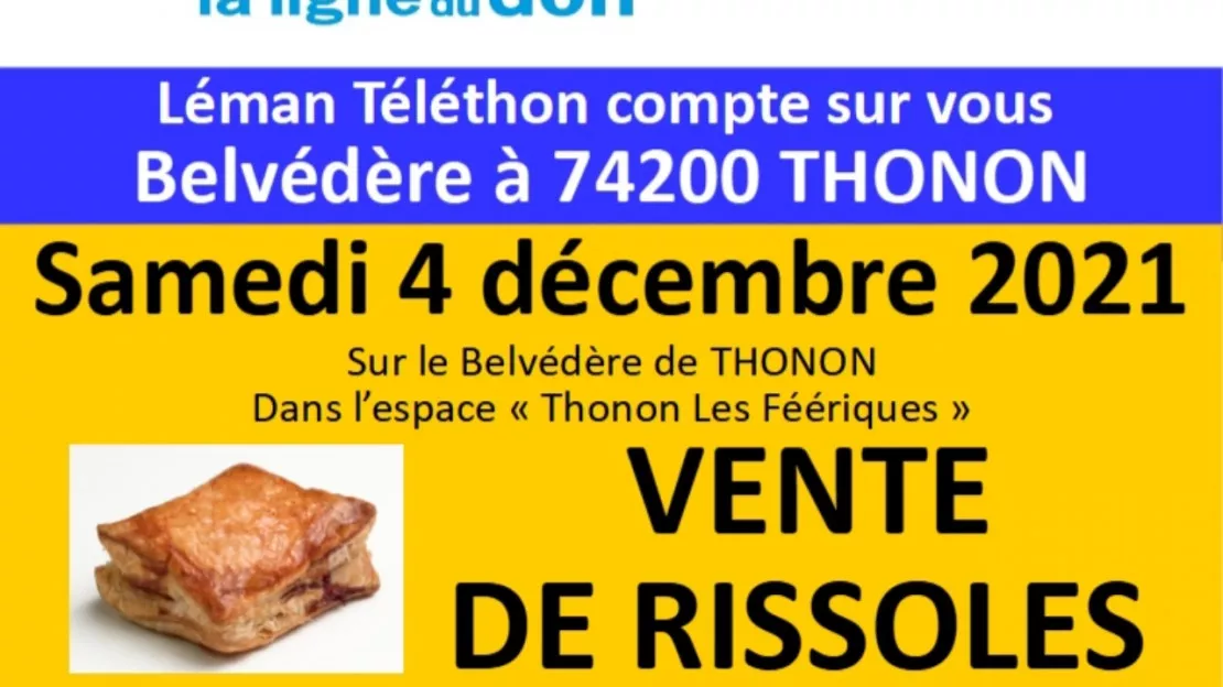 Thonon - vente de rissoles au profit du Téléthon