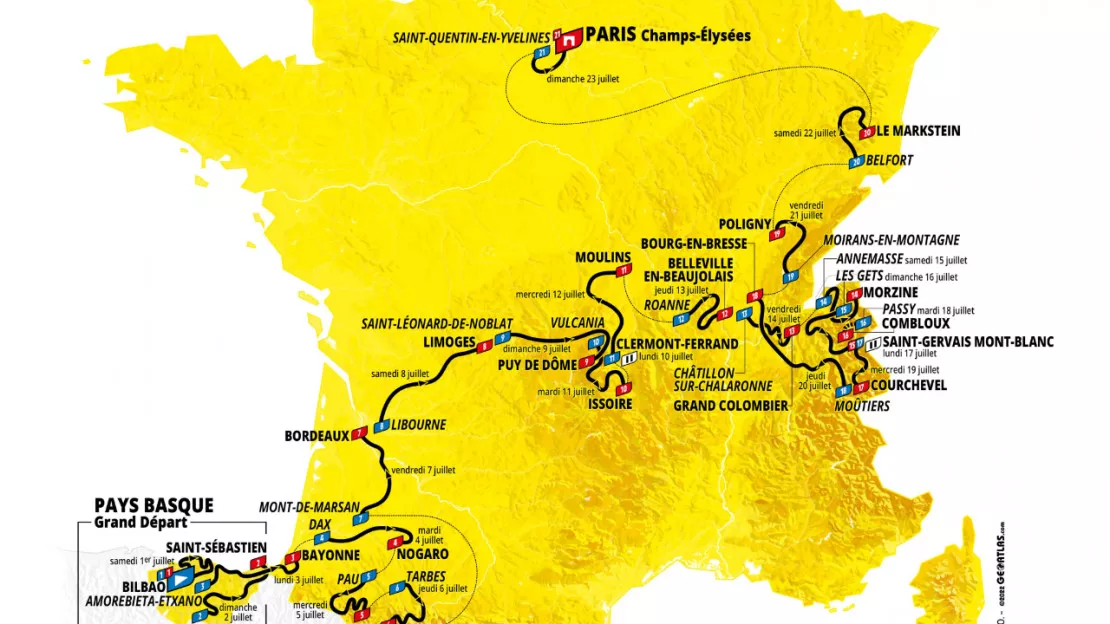 Le Tour de France a dévoilé son parcours pour 2023