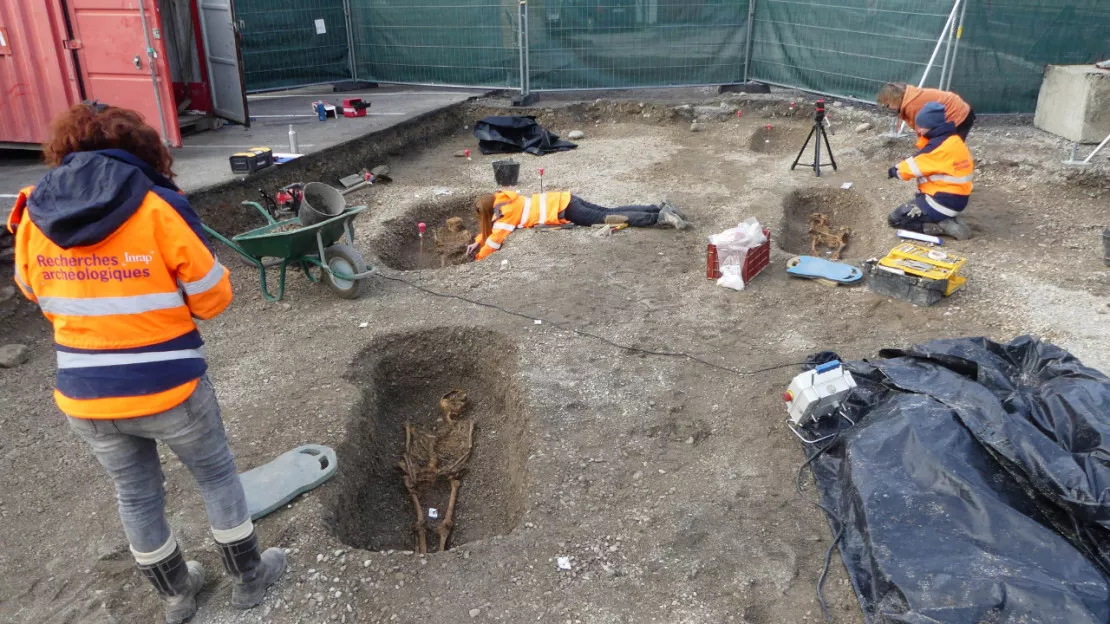 Un espace funéraire probablement médiéval découvert sur les rives du Léman à Amphion (Publier)