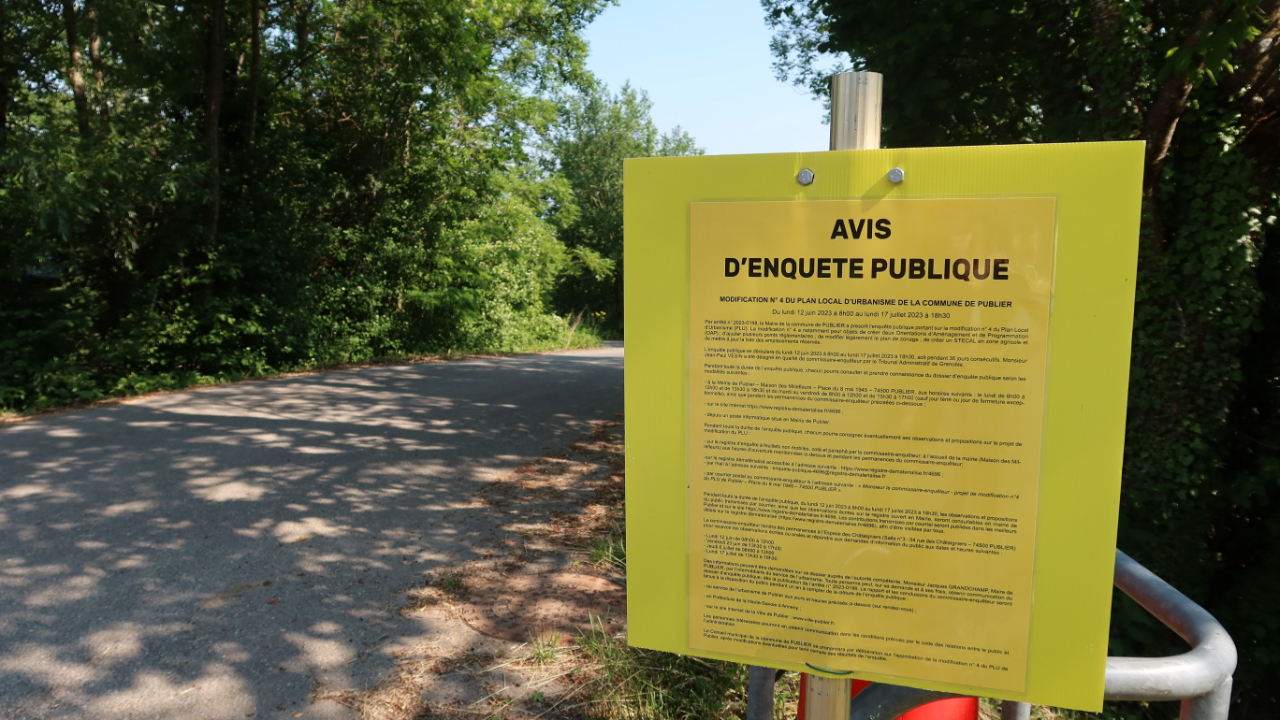 Publier : l&rsquo;enqu&ecirc;te publique pour la modification du PLU  d&eacute;bute le 12 juin