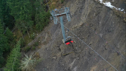 Châtel - éboulement sur la route du col de Morgins