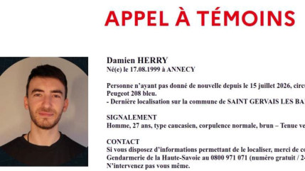 Haute-Savoie : un appel &agrave; t&eacute;moins lanc&eacute; apr&egrave;s la disparition inqui&eacute;tante d&rsquo;un Ann&eacute;cien de 26 ans