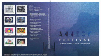 Huit timbres pour célébrer le Festival international du film d'animation d'Annecy