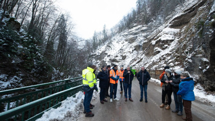 RD 22 Thonon/Vallée d'Abondance : visite de fin de travaux de sécurisation avant réouverture de la route (interview)