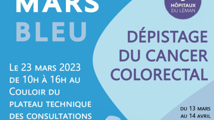 Thonon - dépistage du cancer colorectal aux Hôpitaux du Léman/stands d'information